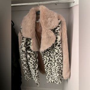 Plus Size Faux Fur Pink Jacket